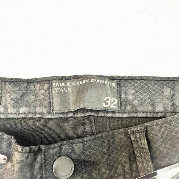 Paula Cahen D'Anvers Jeans Chupin Alto Leather Patterned Denim Size 32 - Picture 7 of 12